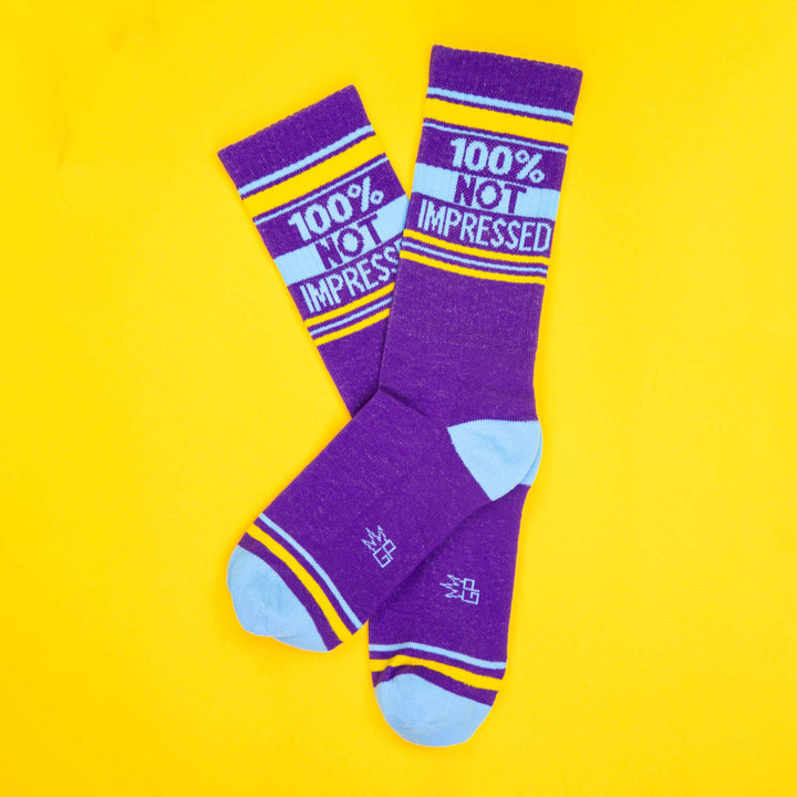 Blue Q Socks & Tees 100% Not Impressed Gym Crew Socks