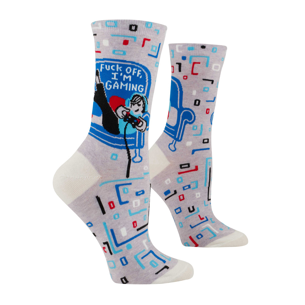 Blue Q Socks & Tees F*ck Off, I'm Gaming Women's Crew Sock