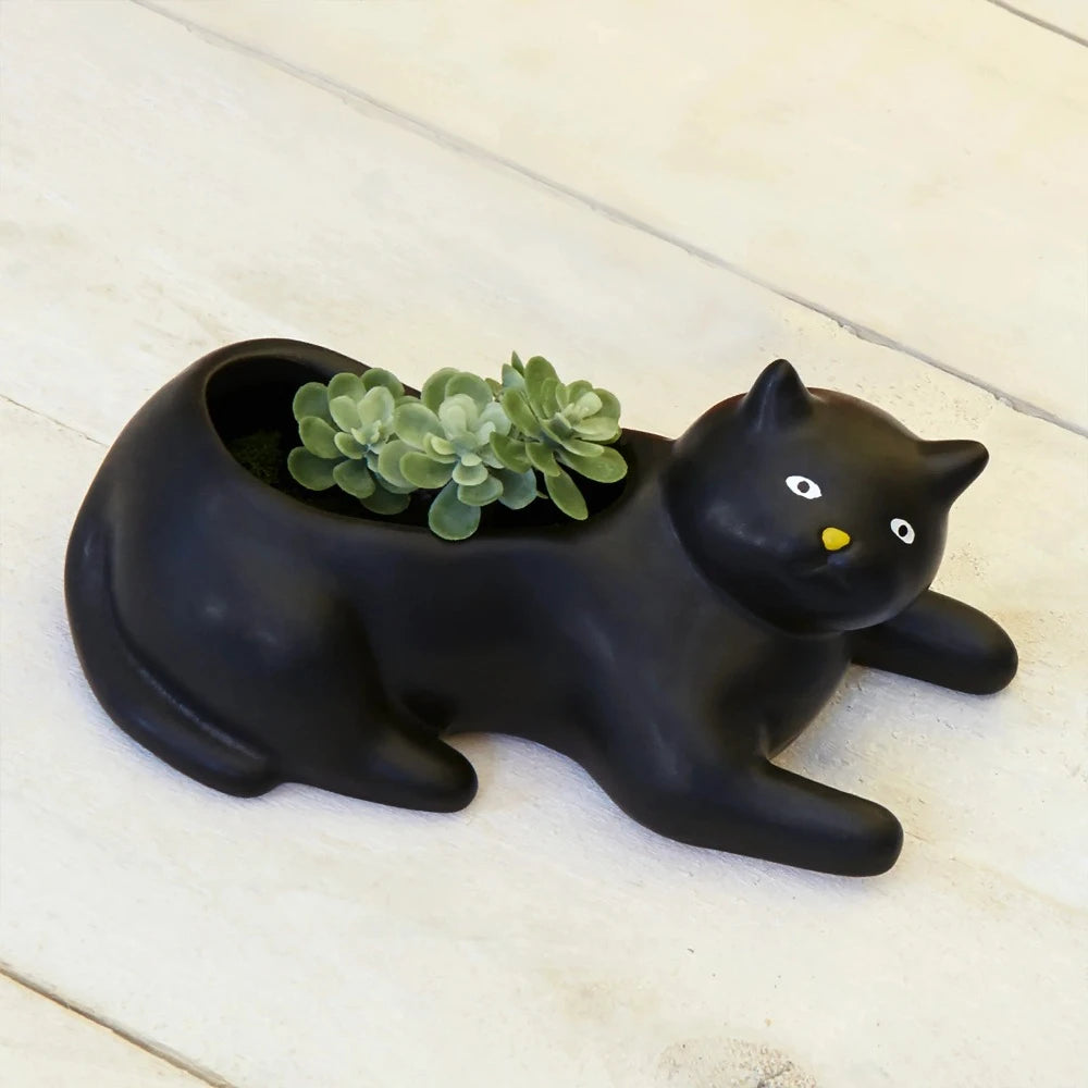 KIKKERLAND Home Decor Cosmo The Black Cat Planter