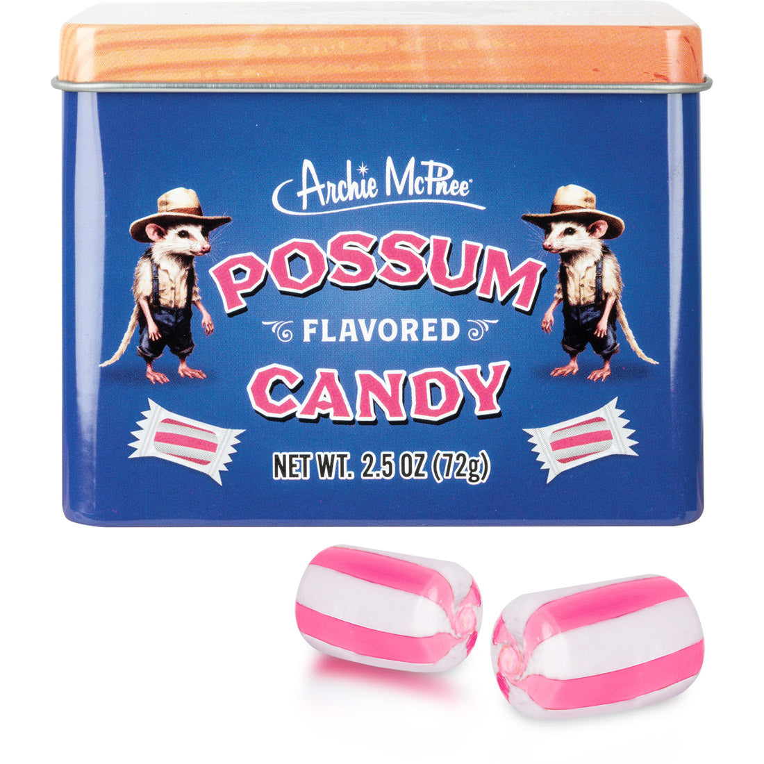 Possum Flavored Candy in a Tin – Off the Wagon Shop