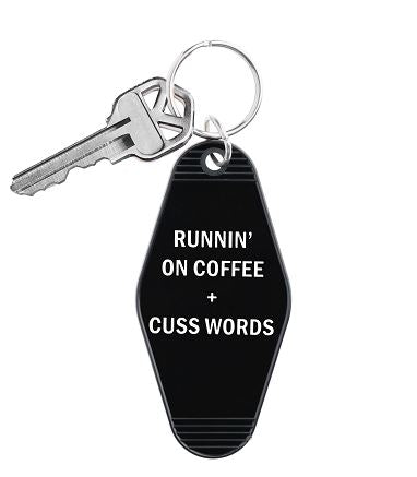 Snark City Personal Care Runnin Coffee + Cuss Words Snarky Keychain