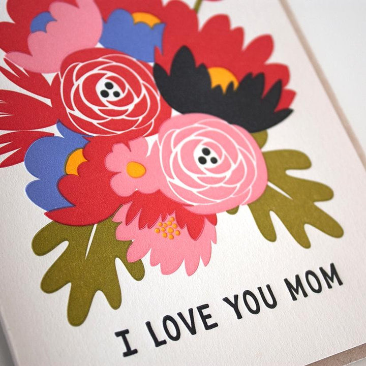 Fugu Fugu Press Greeting Cards I love You Mom Bouquet Card