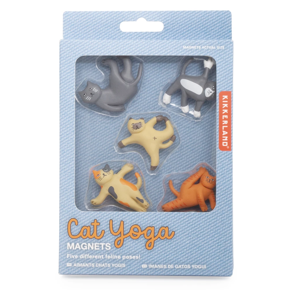 KIKKERLAND Funny Novelties Cat Yoga Magnets