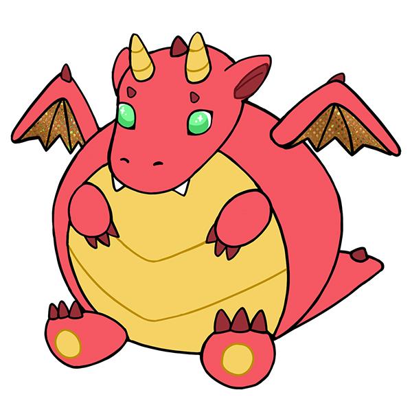 Red chubby dragon pokemon